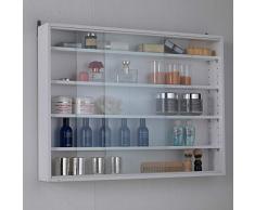 JOYSHOP s.r.l. Vetrina Espositiva per collezionismo 80x11x60 a Parete da Muro portaoggetti Ante di Vetro scorrevoli, Prodotto Full Made in Italy, Non di importazione, Bianco