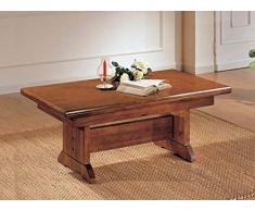 Legno&Design Tavolino Rettangolare trasformabile in Tavolo Colore Bianco