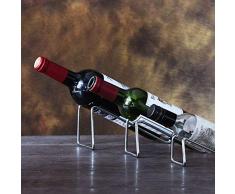 BESTonZON Espositore per Vino in Ferro battuto Scaffale per Bottiglie da Birra per Vino Supporto per ripiano da Cucina per banconi da Cucina Bancone da Bar (Argento Brillante)