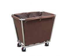 Trolley Su Ruote Per Auto In Lino Staccabile Per Hotel/Lobby, Carrello Per Servizio In Camera Mobile, Carrello Multiuso Marrone Salvaspazio Con Univer