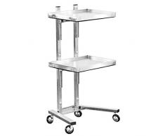 Carrello di servizio Pieghevole con Manico Carrello Pratico a 2 Livelli in Acciaio Inossidabile Parrucchiere Hotel Ristorante Carrello per Uso Domestico Supporto 50 * 40 * 87 Cm
