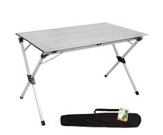 Aktive 52841 - Tavolo pieghevole in alluminio per campeggio, 110 x 70 x 70 cm