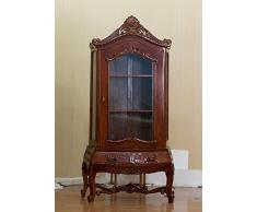 Stile rococò armadio in stile credenza vetrinetta pensile "Louis sequestrare" armadio colore: legno di noce Höhe198cm xBreite100cm