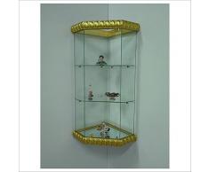 Vetrina angolare da parete art. VM504T-D con Basi "Decorated Style" (Gold Arabic Style)