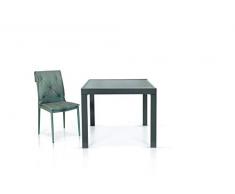 Fashion Commerce Tavolo FC942, Vetro^Metallo, Grigio, 90 X 90-180 X 90 Cm