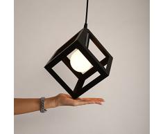 E27 Metallo Moderne Lampada a Sospensione Metallica Sospensione Gabbia Lampadario Metallo Nera Creativa Lampadario a Sospensione Gabbia