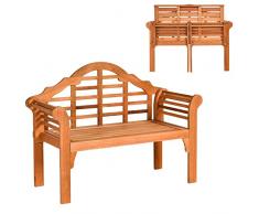 COSTWAY Panchina da Esterno Pieghevole, Pancha da Esterno in Legno Massiccio con Braccioli Curvi e Schienale, Panchina da Giardino, Cortile e Terrazzo, Portata 360 kg (MODELLO 2)