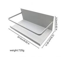KOBWA - Scaffale Porta spezie da Parete, in Acciaio Inox, con calamita, per la Cucina Principale, Il Soggiorno, Il Bagno, assorbe Il Calore e Le superfici Metalliche