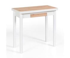 MOMMA HOME Tavolo Cucina Estensibile - Tavolo da pranzo Estensibile, Tavolo Pieghevole, Tavolo Estensibile, Tavolo Da Pranzo Moderni Estensibili, Rovere Rustico/Bianco, Modello Pompei, 80x 40/80x78 cm