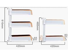ILQ Scaffale da cucina Scaffale da cucina Utensile da cucina Angolare Scaffale per la conservazione Scaffale per la stagionatura 2 3 Ripiani,Tre strati,Argento