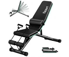 Panca Palestra Multifunzione, Panca Pesi Regolabile Pieghevole con 6 Schienale/ 3 Sedile/ 3 Posizioni del Poggiapiedi, Caricabile fino a 300 Kg, Panca Piana Panca Addominali per Palestra di Casa