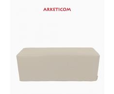 Arketicom Horizon Pouf Panca Poggiapiedi in Ecopelle e Poliuretano Espanso Rigido ad Alta Densita' Colore Beige (puf puff pouffe seduta) Misura 42H x 42L x 84L cm
