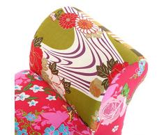 Versa 19500285 Panca da camera da letto Pink Patchwork,53x32x100cm,Bracciolo