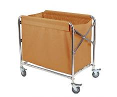 MTBH Carrello Portatile Pieghevole, Carrello di smistamento Biancheria per Hotel, Servizio Carrello di Pulizia Biancheria, Pratico Carrello di stoccaggio, Curcuma a Rullo Resistente