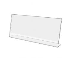 Danieli | Espositore Segnaposto in Acrilico Trasparente Portanome e Portaprezzi da Vetrina e da Banco. Monofacciale. (21x9 - 6 pezzi)