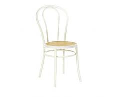 Sedia Thonet in Legno Curvo Sedile in Paglia di Vienna Vintage Lavorata a Mano Made in Italy Gia MONTATA Colore Bianco