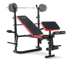 ISE Panca Pesi Pieghevole con Schienale Regolabile & Supporto Bilanciere, Multifunzione Fitness Palestra in Casa,Allenamento per Butterfly Arms, Curl Legs, Support Curl, Max. 150 kg, SY-5430B