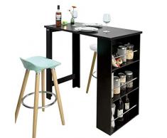 SoBuy® Tavolo alto da bar moderni,Bancone stile bar,Tavolo cucina,nero, FWT17-SCH,IT