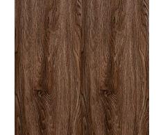 Carta da parati autoadesiva effetto legno, marrone scuro, grigio a righe, con strisce di legno, rimovibile per porte della cucina, bancone da bar, 40 x 200 cm