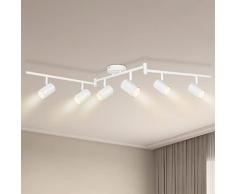 Kimjo Faretti LED da Soffitto Orientabili con 6 Faretti - Bianco Lampada da Soffitto Interno Moderna Lampadario Faretti per Camera Soggiorno Cucina - Attacco GU10 Lampadina non Inclusa