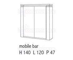 MOBILE BAR DIVA SPECIAL MADE IN ITALY 2 ANTE 3 RIPIANI INTERNI LACCATO BIANCO LUCIDO