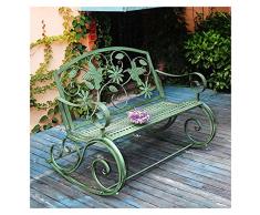 Panchine da Esterno Panchina da Parco Panchina da Giardino da Giardino Panchine da Cortile, Panca da Giardino Americana in Ferro battuto Sedia a Dondolo Doppia per Esterni retrò Panca Tavolo e Sedia