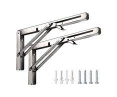 Tavolo Pieghevole a muro, Staffe per Mensole Pesanti, Staffa Pieghevole, Reggimensola Pieghevole, Staffe Pieghevoli Inox, Staffa per Mensole Pesanti in Acciaio inox