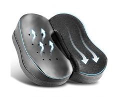 Elviros Cuscino Sedia Ufficio Altezza Regolabile(Due durezze), Cuscino per Sedile Memory Foam, Cuscino Sedia, Cuscino Antidecubito per Sedia a Rotelle, Ufficio, Sedia da Gioco, Duro (80-130 kg), Nero