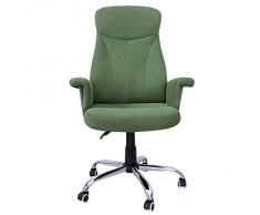 Songmics Sedia da Ufficio Girevole Office Poltrona Velluto verde OBG41L