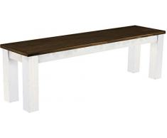 Brasil Möbel cassapanca 'Rio Classico', 150 cm, in Legno massello di Pino, Colore Rovere Anticato - Bianco