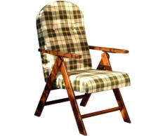 POLTRONA SEDIA SDRAIO AMALFI (COLORE VERDE) IN LEGNO RECLINABILE 4 POSIZIONI CUSCINO IMBOTTITO H 105 CM SOGGIORNO CUCINA SALONE DIVANO 380083