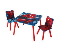 HelloHome 527SDR Spider Man Tavolo per Bambini con Sedie, Legno, Multicolored, 63 x 63 x 52.5 cm