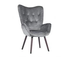 MEUBLE COSY Poltrona Design Moderna Sedia Relax Soggiorno Sedia Lounge Salotto, Grigio, 68x74x106 cm