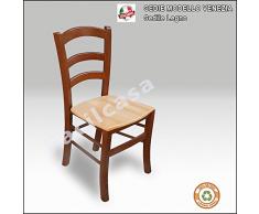 Sedia in Legno di Faggio Venezia-Paesana con seduta in Legno Naturale(47x48 h88)