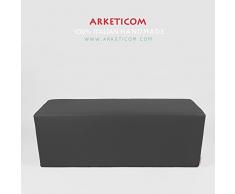 Arketicom Horizon Pouf Panca Poggiapiedi in Ecopelle e Poliuretano Espanso Rigido ad Alta Densita' Colore Grigio Scuro Antracite (puf puff pouffe seduta) Misura 42H x 42L x 84L cm