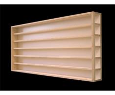 E13AL Elemento Vetrina parte sinistra (aperta a destra) con scanalature per modellismo scala H0 e N in legno di betulla, con 2 vetri di plexiglas, Dimensioni 100 x 58 x 10,5 cm, vetrinetta, bacheca