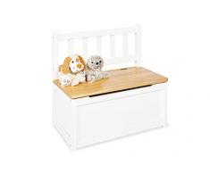 Pinolino Panca per bambini in legno massello Fenna con cappuccio 29 cm, altezza seduta 2+, laccato bianco e trasparente