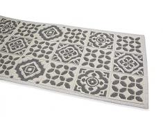 Tappeto Cucina Salotto in Cotone Lavabile Passatoia Corridoio Fantasia Maiolica Colore Grigio Misura 55x240 cm MOD.Sassari 14