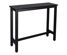 WOLTU BT17sz Tavolo da Bar Rettangolare Alto Tavolino Bancone per Cucina in Metallo Legno 120x40x100 cm