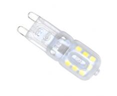 Ifengqulimia G9LED luce di mais per lampadari di cristallo, cucina, sala da pranzo, hotel AC 220-240V LED lampadina a doppio ago di base 14LED 4W (sostituzione equivalente lampada alogena 40W) dimmera