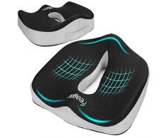 Feagar Cuscino per Sedile Memory Foam, Cuscini Seduta per Auto, Ufficio, Sedia da Gioco, Cuscino Ortopedico Coccige, Fodera Lavabile,Cuscino per Sedie