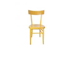 Sedia Milano, Storica e Vintage, in Legno Massello, Vari Colori Disponibili, Ristorante Casa Cucina Sala Interno, 100% Made In Italy (Giallo, Anilina)