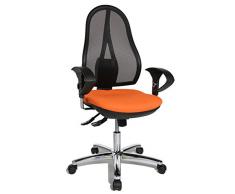 Topstar, Sedia giravole Open Point Deluxe da ufficio, Arancio, metallo, girevole