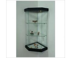 Vetrina angolare da parete art. VM504T-D con Basi"Decorated Style" (Wengè Dark wood Ethnic Style)