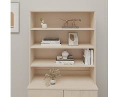 Homgoday Piano Credenza HAMAR Miele 90x35x100 cm Legno Massello di Pino, Salvaspazio Armadietto da Esterno, Mobili Esterno Balcone per Soggiorno, Ufficio, Camera da Letto, Bagno