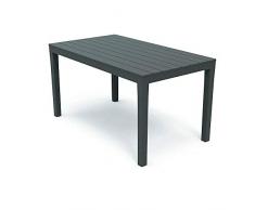 Tomaino - Tavolo Da Giardino In Plastica Con Effetto Legno, Tavolo Da Esterno Moderno E Resistente