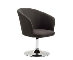 CLP Poltroncina Lounge Arcade Girevole In Stoffa I Poltrona Bar Sofa Ufficio Girevole Sedia Loft Imbottita Con Braccioli, Colore:grigio scuro