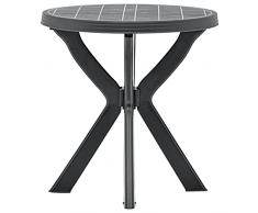 SKM Tavolo da Bistrot Antracite ?70 cm in Plastica