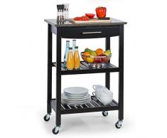 KLARSTEIN Carrello Cucina, Mobiletto Cucina, Carrello Cucina Salvaspazio, Carrello Portavivande, Mobile Cucina Salvaspazio, Carrello Cucina con Ruote e Cassetti, Carrellino Porta Microonde e Frutta