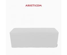 Arketicom Horizon Pouf Panca Poggiapiedi in Ecopelle e Poliuretano Espanso Rigido ad Alta Densita' Colore Bianco (puf Puff pouffe Seduta) Misura 42H x 42L x 84L cm